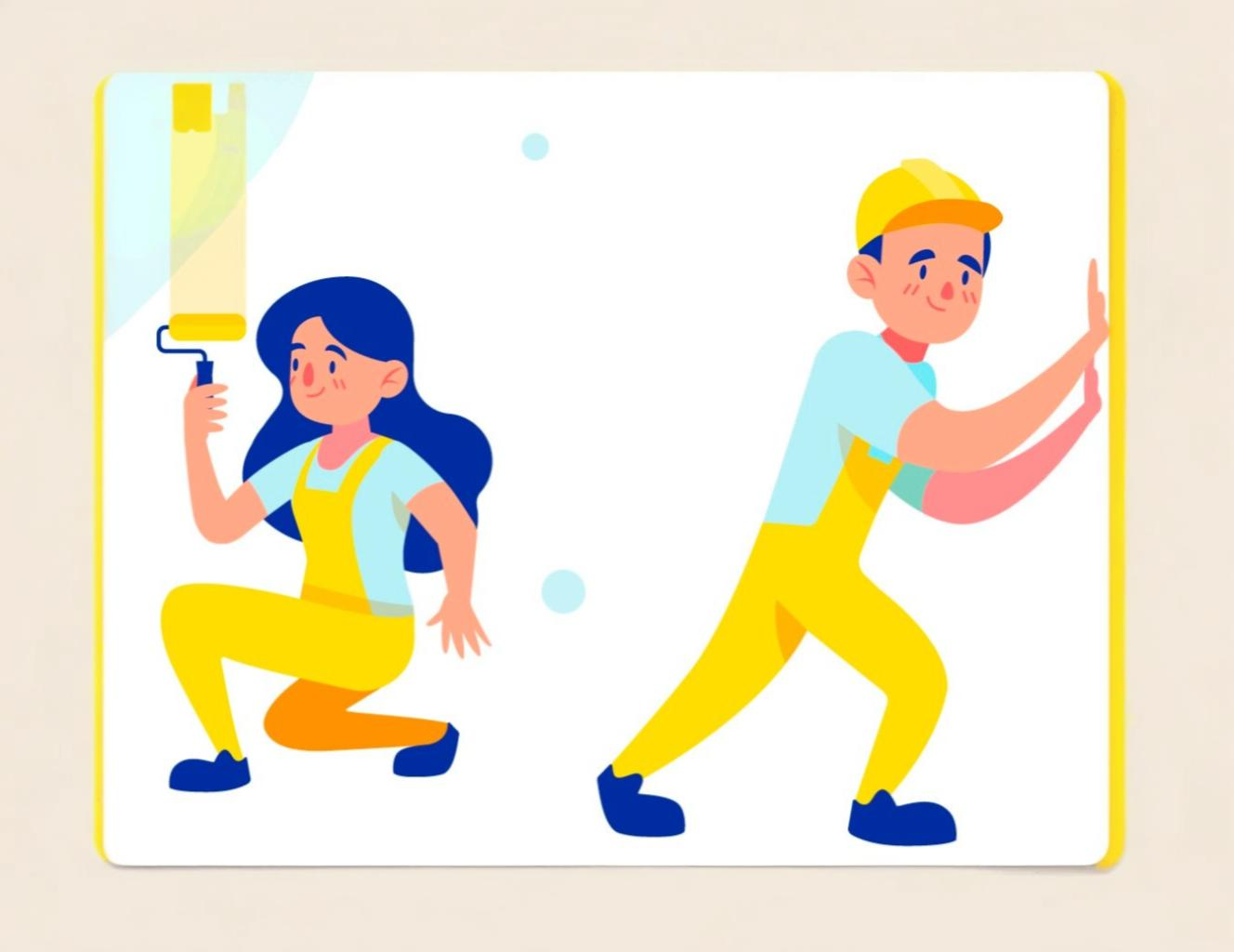 Illustration of workers painting